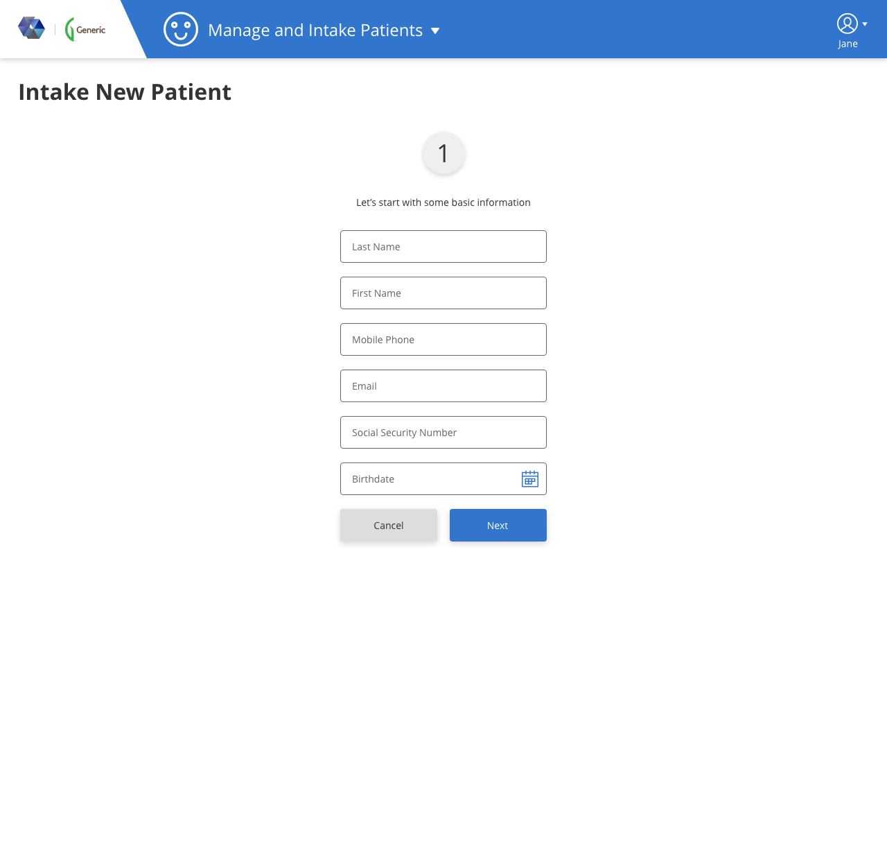 San Agency Center - Intake New Patient - 1 - Basic