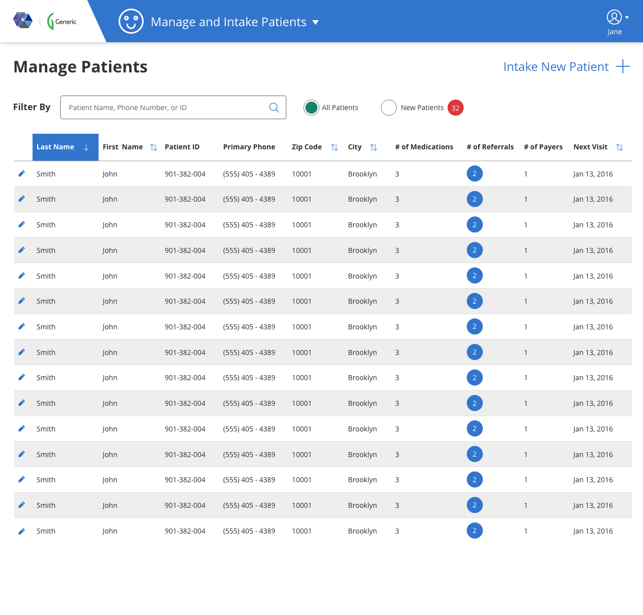 San Agency Center - Manage Patient