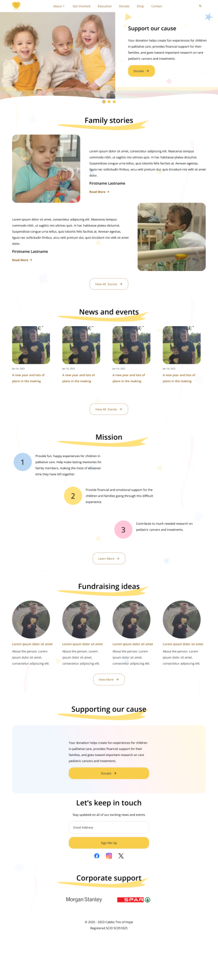 Caleb's Trio Master Landing Page Colored