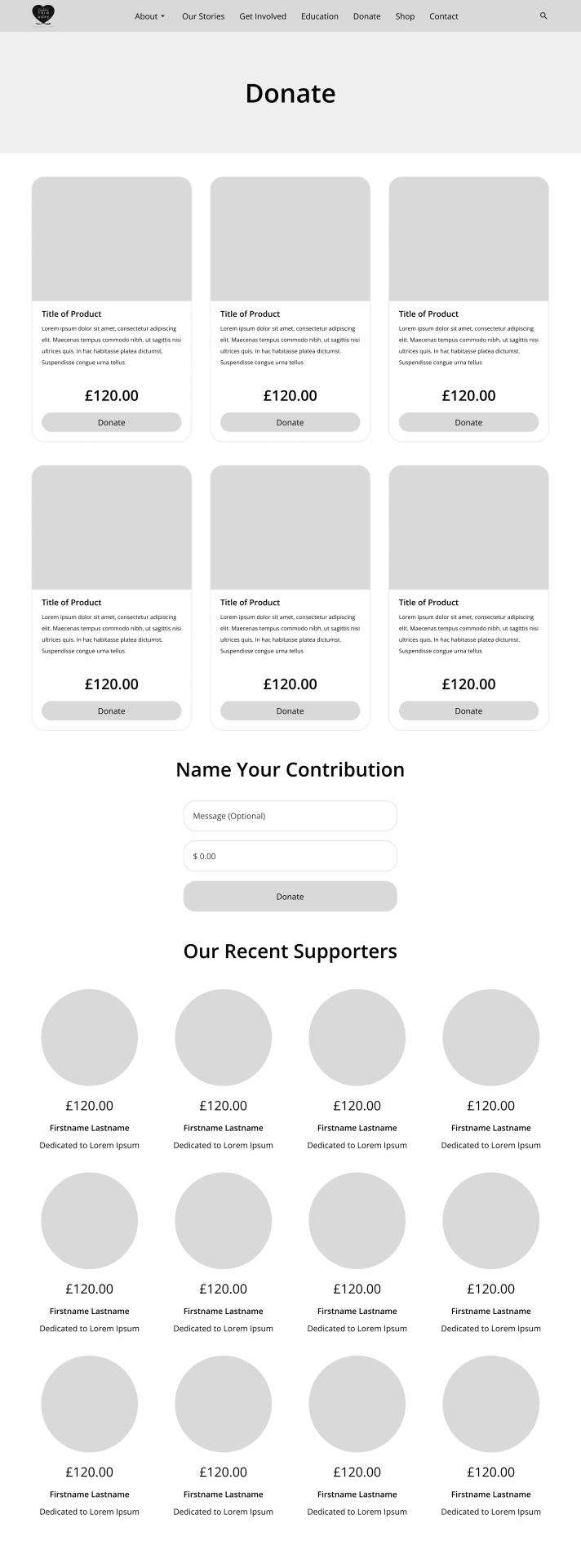 Caleb's Trio Donate wireframe